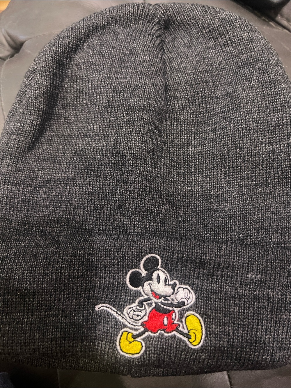 BRAND NEW Disney Adult Mickey Mouse Charcoal Knit Beanie